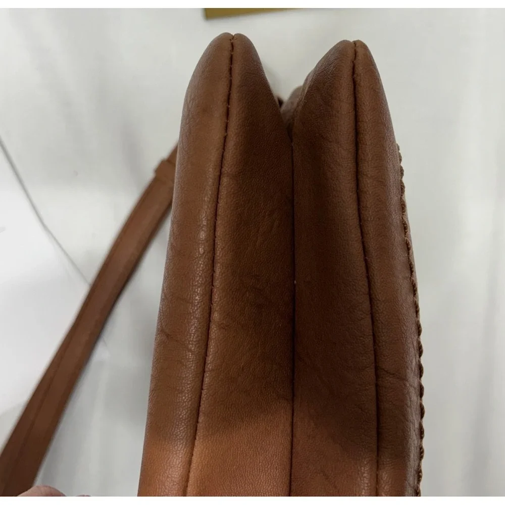 MKF By Mia Collection Vegan Leather Cross Body Shoulder Bag Multi Zipper Pocket